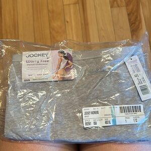 NWT - Jockey Worry Free Period Underwear Gray briefs